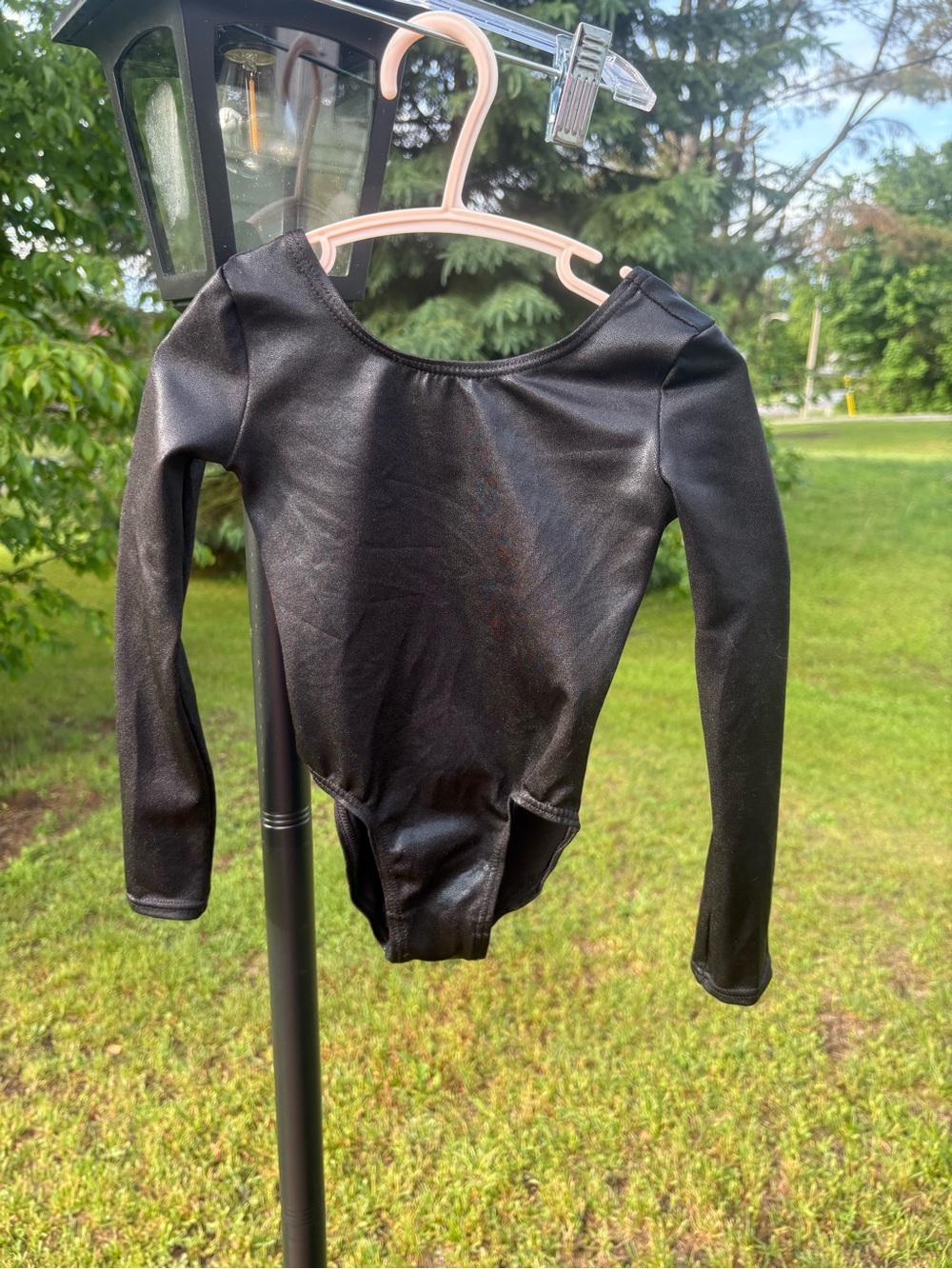 balera Black metallic Long Sleeve Dance Leotard